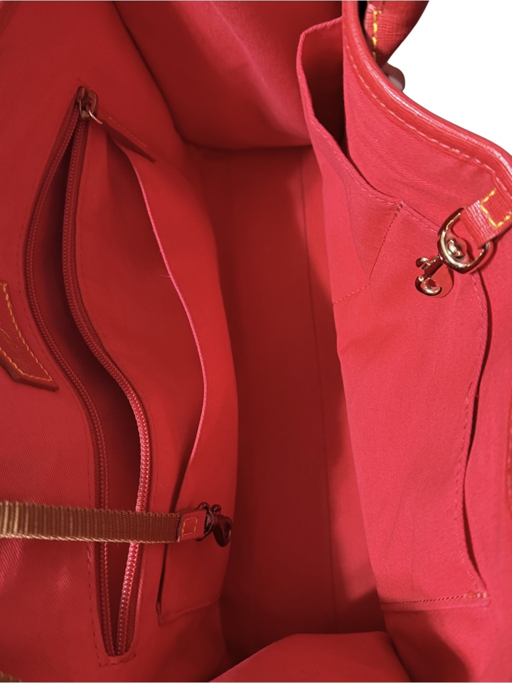 Dooney & Bourke Colorful Hearts Coated Canvas Print Tote with Red Trim - Picture 11 of 11